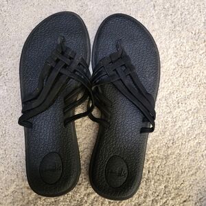 Women's Sanuk Black Sandals Sz 8